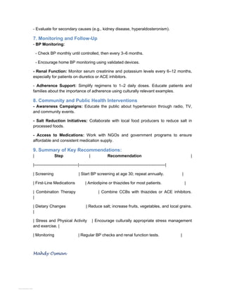 Hypertension Management Guidelines for the Sudanese Population | PDF