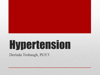Hypertension
Derinda Trobaugh, PGY3

 