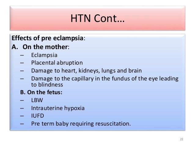 What are the effects of pre-eclampsia on the baby?