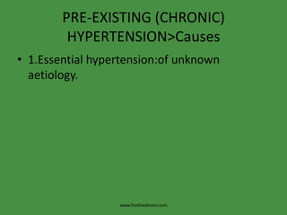 PRE-EXISTING (CHRONIC) HYPERTENSIONwww.freelivedoctor.com