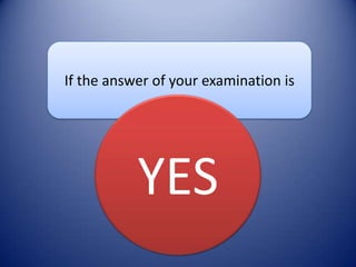 If the answer of your examination is

YES

 