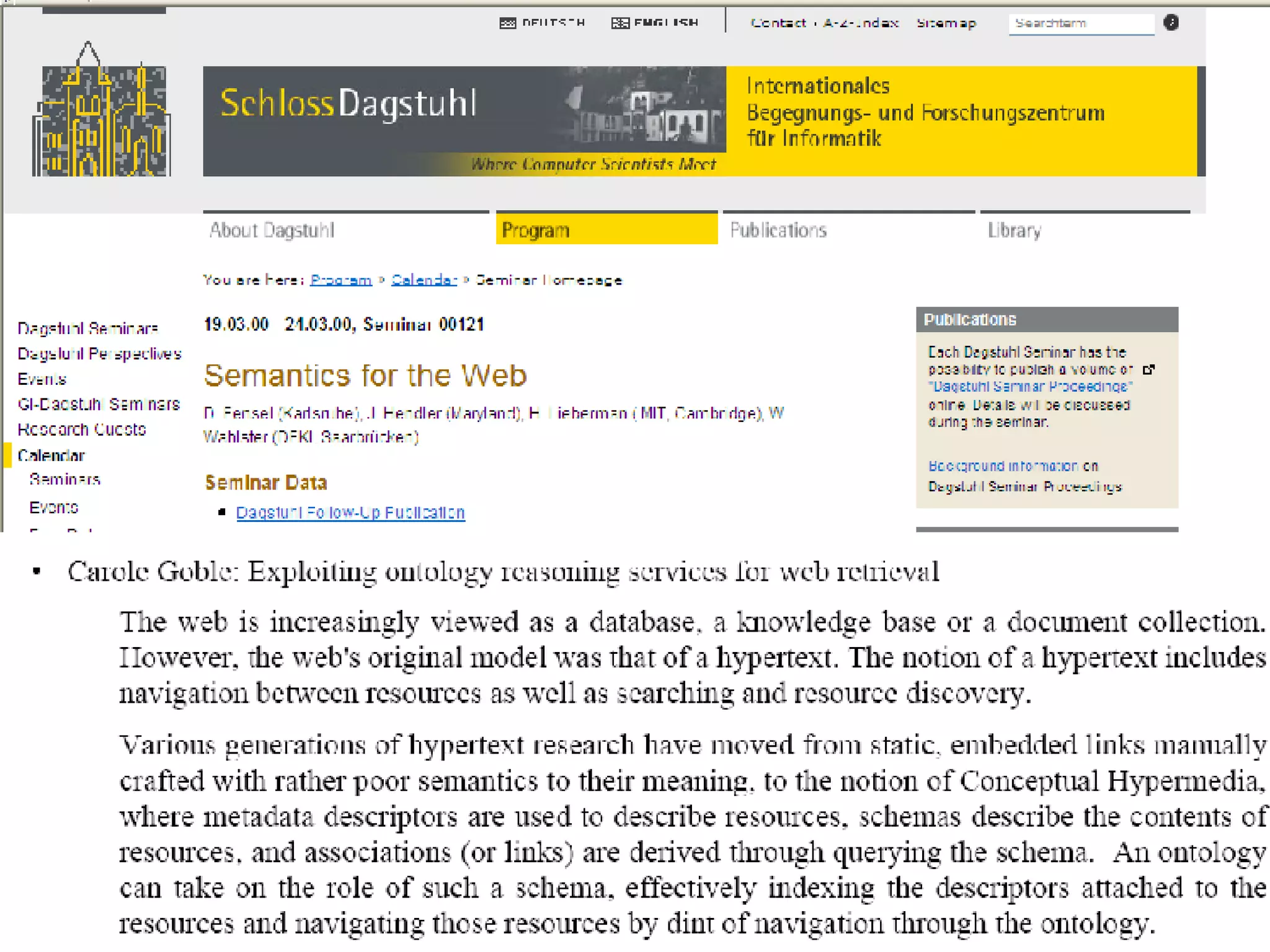 Back in the Day…. Dagstuhl 2000  