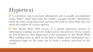 HYPER TEXT AND INTERTEXT: Identify the context in which a text was ...