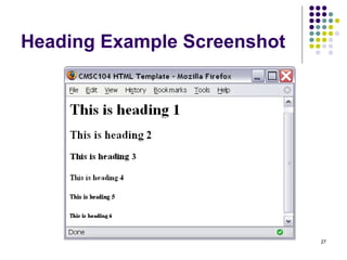 27
Heading Example Screenshot
 