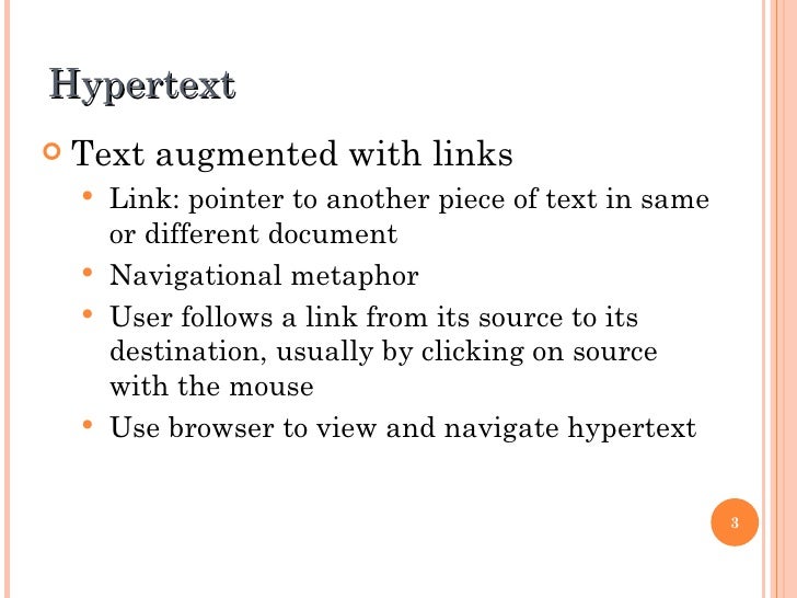 Hypertext presentation