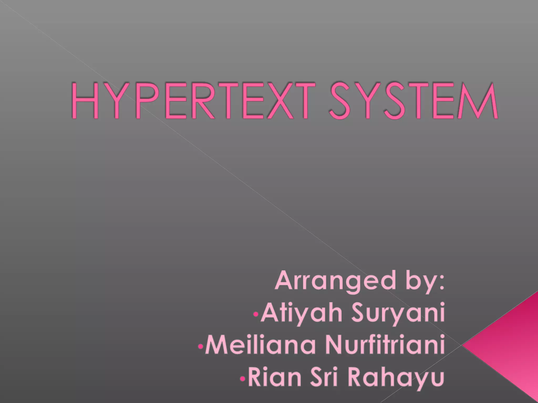Hypertext system (presentation) 1 | PPT