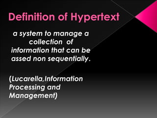 Hypertext system (presentation) | PPT