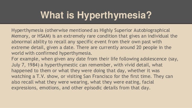 hyperthymesia vs eidetic memory hyperthymesia vs eidetic memory