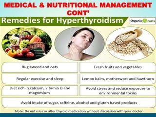 MEDICAL & NUTRITIONAL MANAGEMENT
CONT’
 