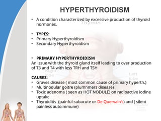 Hyperthyroidism Classification Comprehensive Overview of Thyroid Gland Disorders and Management | PPTX