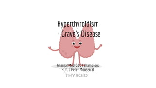 Hyperthyroidism
- Grave’s Disease
Internal Med GOOT champions
-Dr. L Perez Monserrat
 