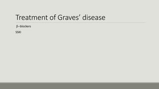 Treatment of Graves’ disease
b-blockers
SSKI
 