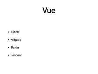 Vue
• Gitlab

• Alibaba

• Baidu

• Tencent
 