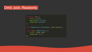 Omit, pick, Readonly
 