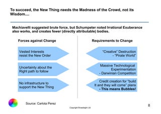 To succeed, the New Thing needs the Madness of the Crowd, not its
   Wisdom....


    Machiavelli suggested brute force, b...