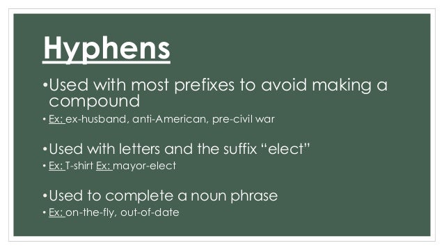 Hyphens And Dashes