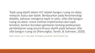 Understanding Hypothetical Learning Trajectory (HLT) in Mathematics ...