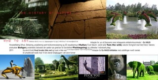 Udviklet i samarbejde med FSC Danmark og messecenter Herning. Opgaven indebar design
  og indretning af 160m2 messestand. I messestanden skulle udstilles produkter fra ca. 50
  forskellige producenter. Projektet blev afsluttet med en kort præsentation af visioner og
  resultat ved indvielsen på boligmessen Boligdrømme for Alle i Herning.

  Opgaver:
                the history of nature //                                                                        Kompetencer:
  -       Design af messestand                                                                                  -      Projektstyring i samarbejde med Messecenter Herning og FSC Danmark
  -       Tovholder på projektet med mere end 50 forskellige udstillende producenter.                           -      Design af messestand
  -        Udvikling af logo i samarbejde med grafisk designer                                                  -      Grafisk design

  2008/2-2008/7
  Udannelsespraktik Arkitema Design Århus
  Som praktikant deltager man aktivt i afdelingens forskellige opgaver og tildeles så vidt muligt
  en egen opgave der udføres i løbet af praktikperioden.

who to ask
  Opgaver:                     Reference: Alex Es, m.a.a / a.d ,Jægergårdsgade 152, bygn.3, 8000 Århus C, fuck-nature@alex-es.dk Kompetencer:
                                                                                                                                                Arbejder for ,en af Danmarks mest afslappede arkitektvirksomheder’ - Es HAUS
  -        Fairbar – totalrenovering og indretning af cafe i hjertet af Århus                                                    -            Projektstyring
   Hovedafdeling Århus, Skitsering, projektering samt konkurrencestyring og 3D visualisering af Kultur; Fuck Nature - world wide Tam the wild; naturen formgivet med hård hånd, Værens
  -        Bruttobog - grafisk portfolio til internt brug i virksomheden                                                         -            Projektudvikling
   anskuelser Boliger; anderledes beboelse der sætter nye grænser for bevidsthed Planlægning; og udførelse i individuelt præg
  -        Køkkendesign                                                                                                          - formgivningGrafisk design og produktidentifikation
   2011              fra skrot til slot Hvad bruden ikke ved og hvad vi ikke ved om de mange muilgheder vi har for                             idag
                                                                                                                                                    Arbejder for Es HAUS Arkitekter med udstillinger rundt i landet.
  -        Vedligeholdelse af hjemmeside
                      Et utraditionelt møde med 10 års dansk boligbyggeri i det store format
  2003/7-2004/6
  Piccoline – SLA Landskabsarkitekter, København
  Opgaver:                                                                                                      Kompetencer:
  -        Katalogisering af artikler                                                                           -      Billedredigering i Photoshop
  -        Arkivering – organisering og vedligeholdelse                                                         -      Diverse praktiske kontoropgaver
  -        Kureropgaver
  -        Opsætning og redigering af billeder
 