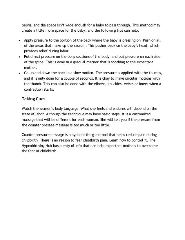 Hypnobirthing and Counter Pressure Massage