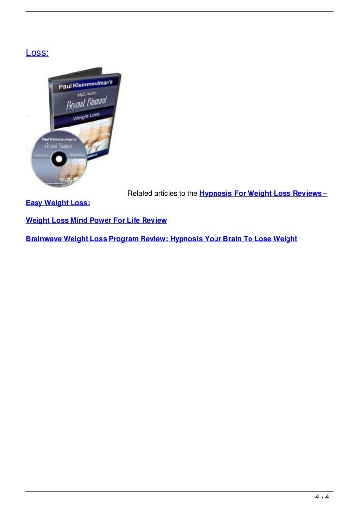 Hypnosis Weight Loss Review