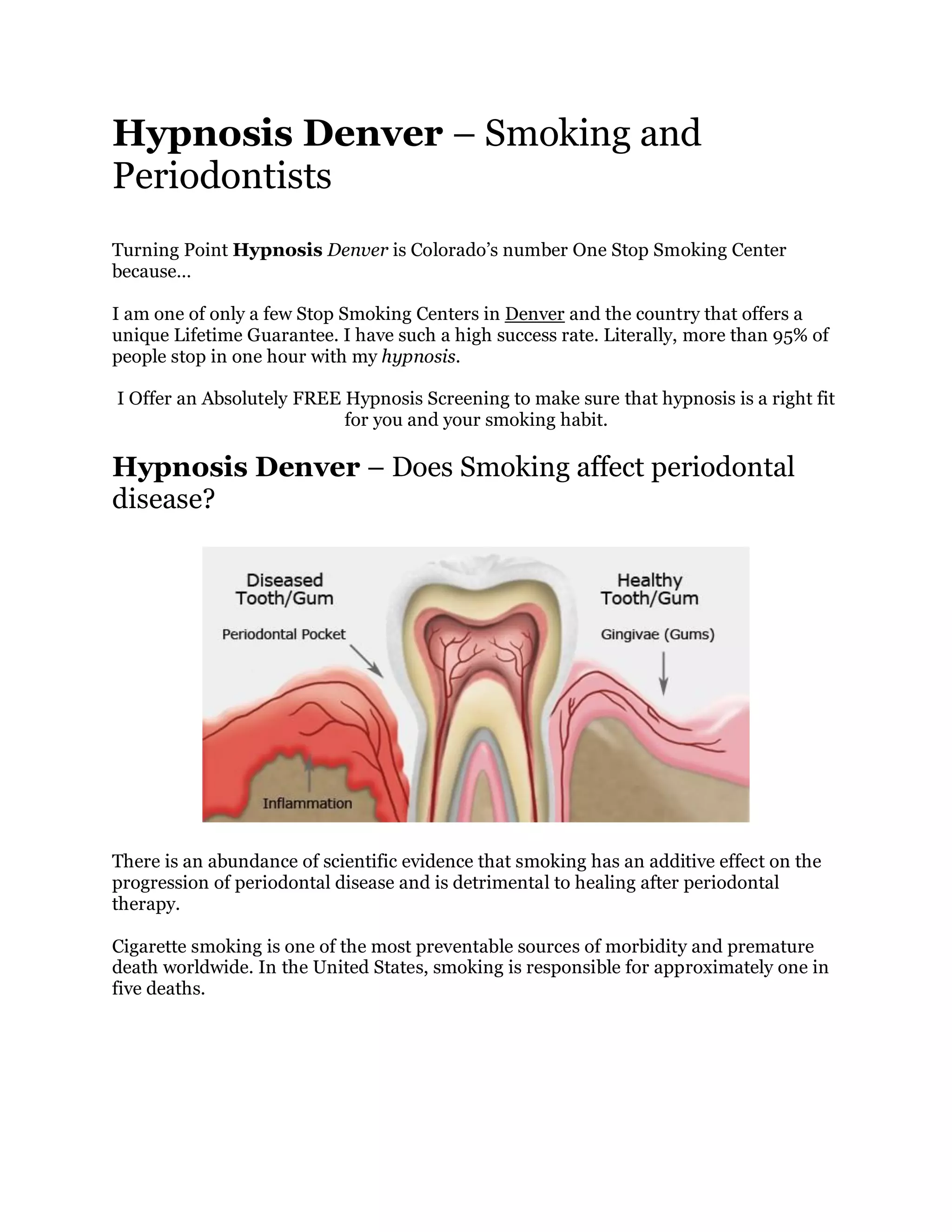 Hypnosis denver does smoking affect periodontal disease PDF