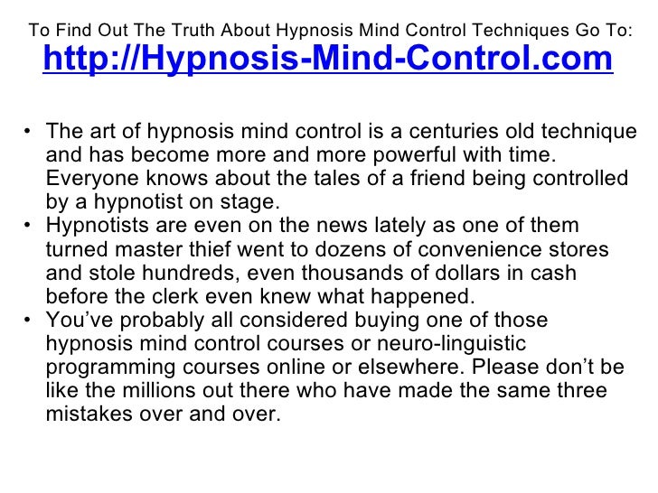 mind control hypnosis mind control hypnosis