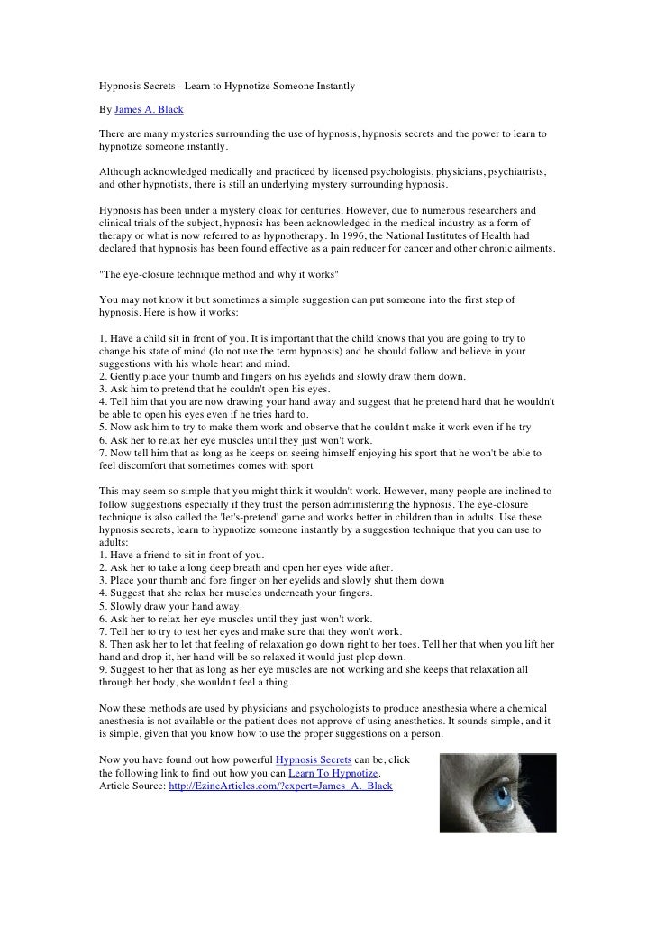 vital hypnosis secrets learn to hypnotize someone instantly