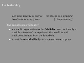 Science Involves Important Components Testability A Survival Guide to the Transfer Viva | PDF