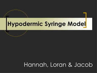 Hypodermic Syringe Model




     Hannah, Loran & Jacob
 