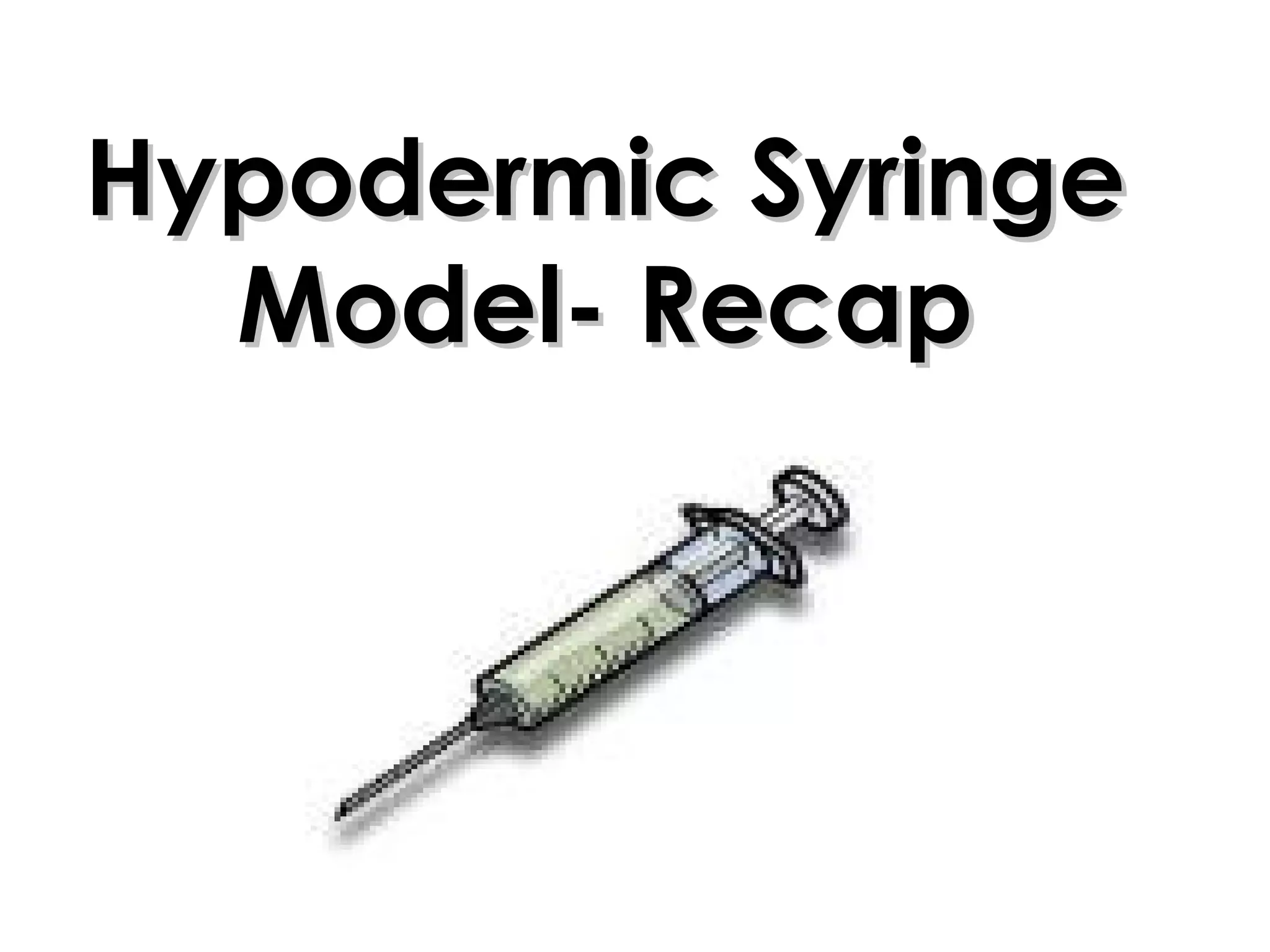 Hypodermic Syringe Model- Recap 