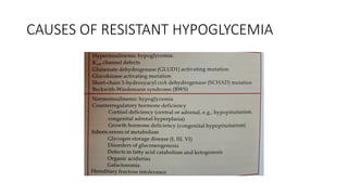 CAUSES OF RESISTANT HYPOGLYCEMIA
 