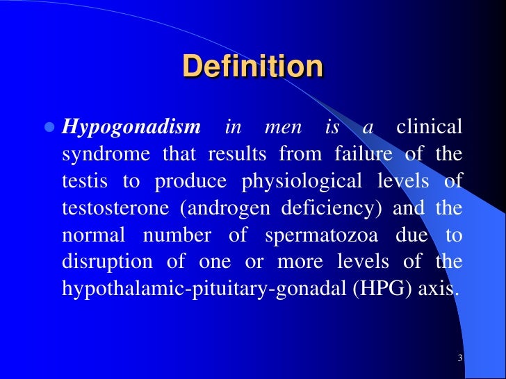 What does hypogonadism mean