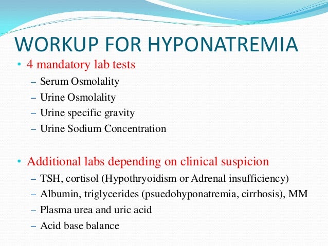 Hyponatremia Workup Chart