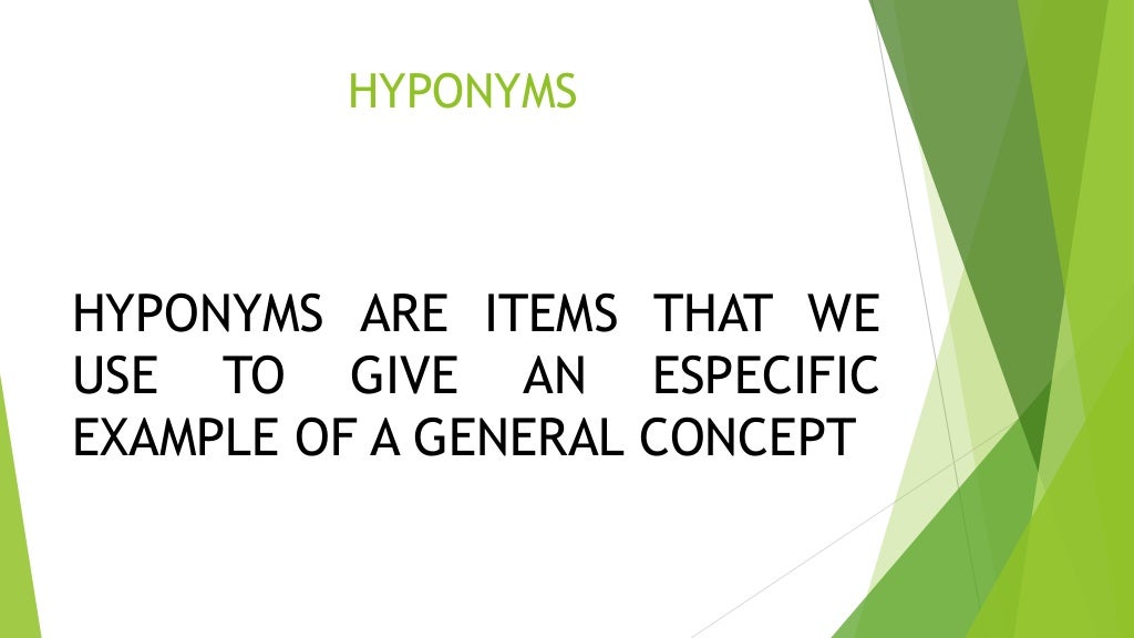 presentation about hyponyms