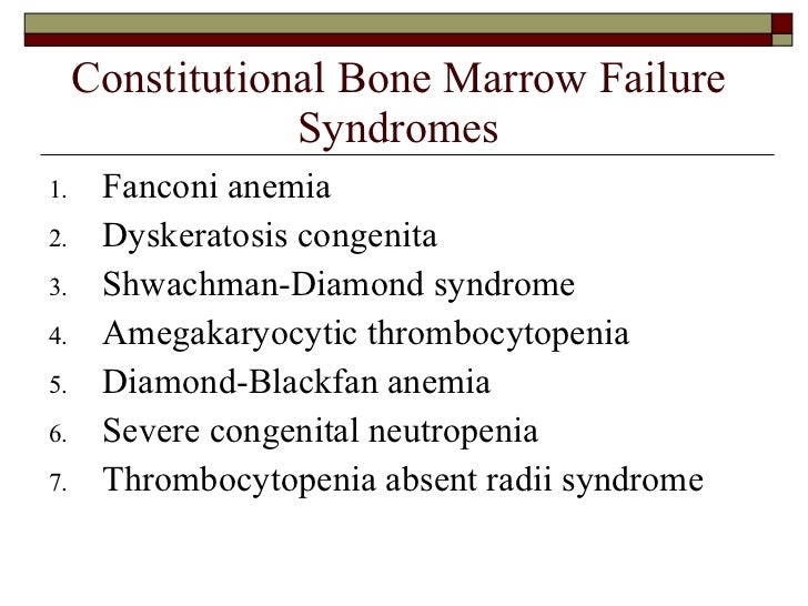 Hypoplastic bone marrow syndromes