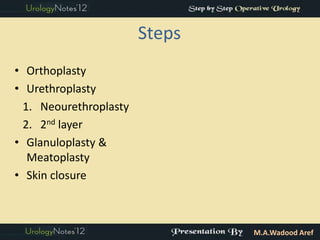 Hypospadias part 1 introd (step by step oper series) | PPTX