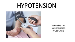HYPOTENSION
SWATILEKHA DAS
ASST. PROFESSOR
RN, BSN, MSN
 