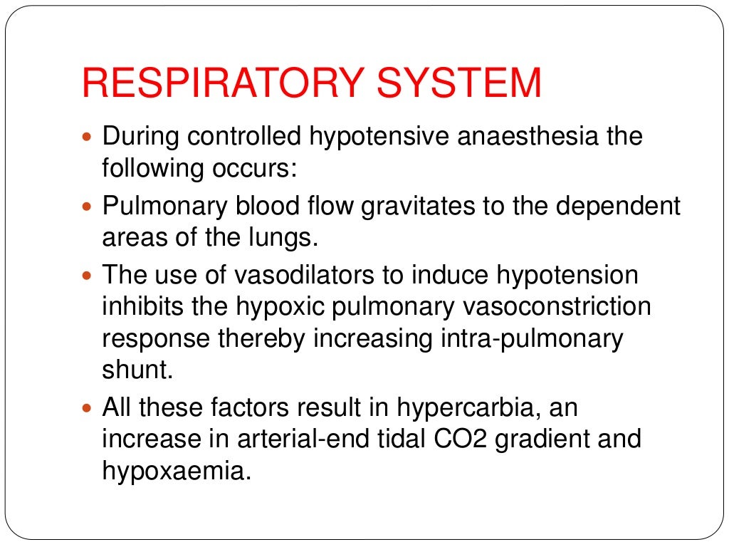 Hypotensive anesthesia
