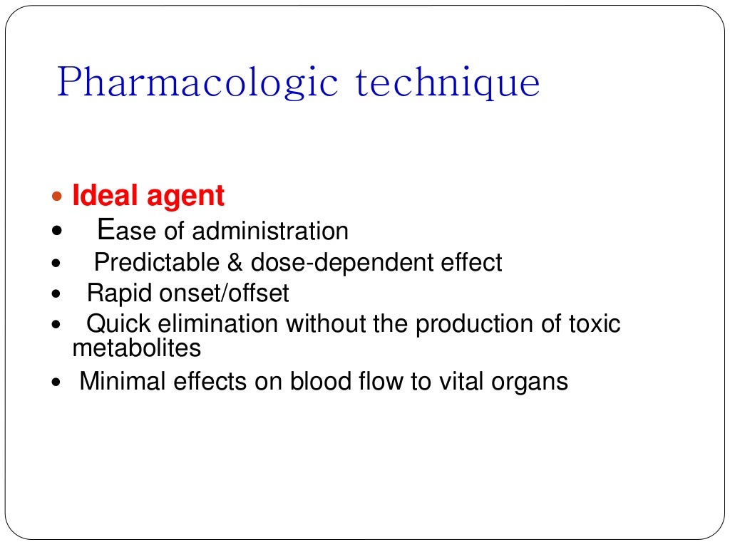 Hypotensive anesthesia