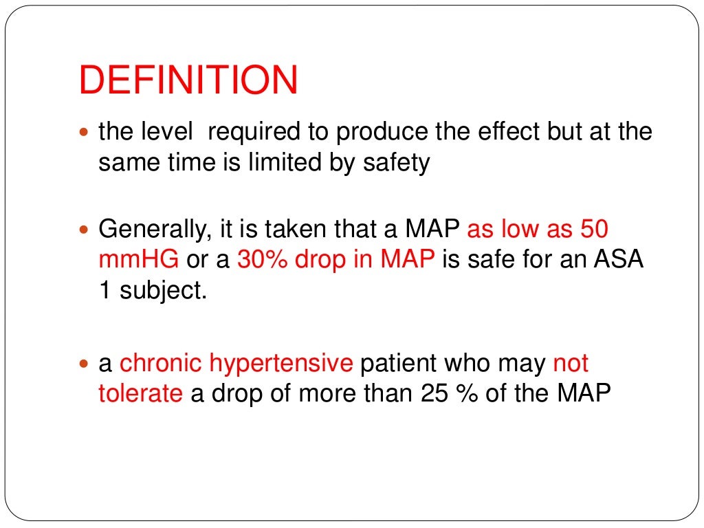 Hypotensive anesthesia