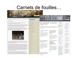 Carnets de fouilles…
 