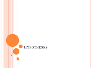HYPOTHESES
 