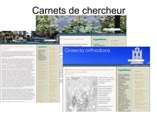 Carnets de chercheur 