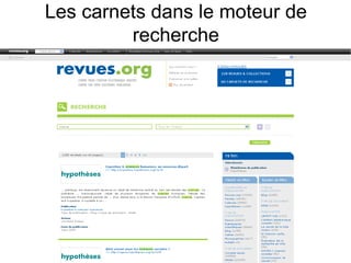 Les carnets dans le moteur de recherche 