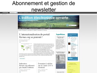 Abonnement et gestion de newsletter 