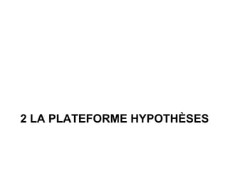 2 LA PLATEFORME HYPOTHÈSES 