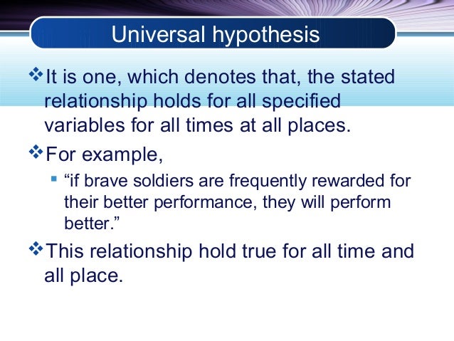 what is universal hypothesis