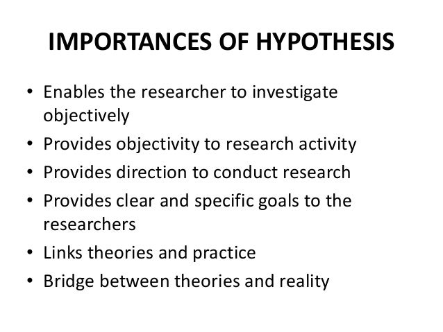 important of research hypothesis