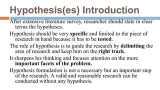 importance of formulating a hypothesis