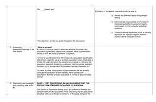 Comprehensive Lesson Plan on Hypothesis Testing Using t-Test for Grade ...